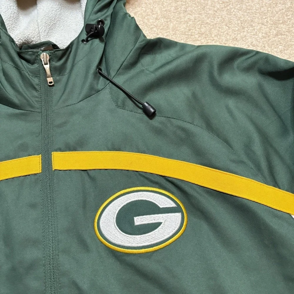 Green Bay Packers Jacket Mens‎ Large Green NFL Football Reebok Hooded Fleece